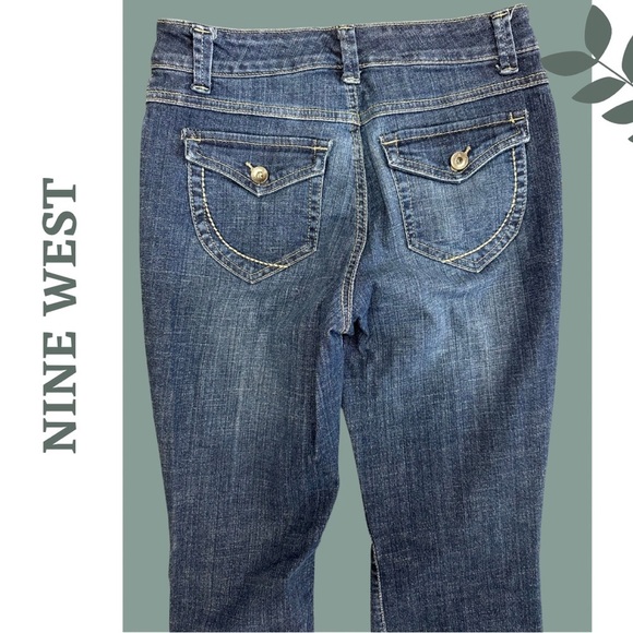 Nine West Women's Blue Jeans West End Ave Fit Boodcut Size 4 - Picture 4 of 8